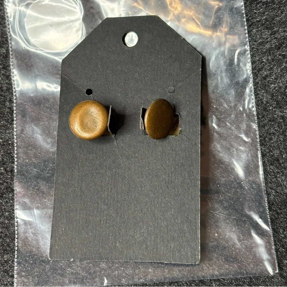 Vintage Gold and Bronze Cufflinks with Mother of Pearl Inlay